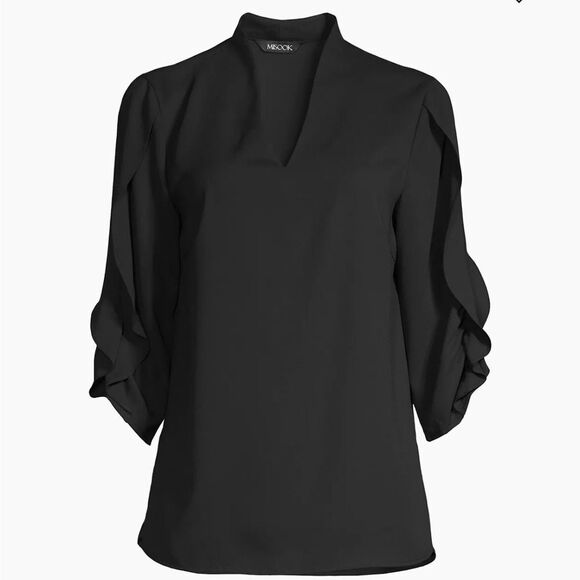 NWT Misook Tulip-Sleeve Crepe De Chine Blouse Medium - Picture 5 of 9